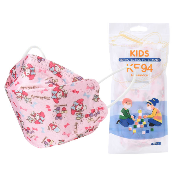 10-pakning Xiaomei KF94 barnemasker med trykk++/