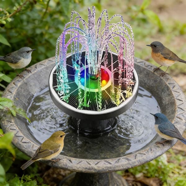 RGB farveskiftende springvand med automatisk vandcirkulation til have og terrasse