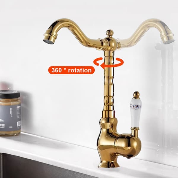 1 pc. retro faucet - gold - high style - ceramic handle
