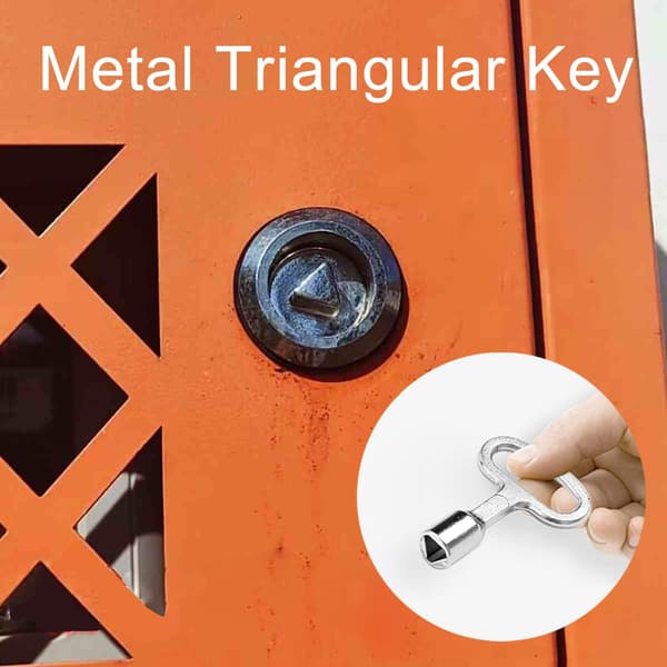 Triangulär nyckel i metall, triangulära nycklar, för elskåp, gasvattenmätare, elskåp