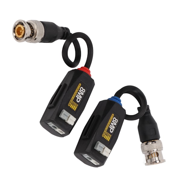 1 Par 4K 8MP HD Videobalun 1080P Lynbeskyttelse Passiv Videobalun Transceiver for AHD CVI TVI CVBS Kamera