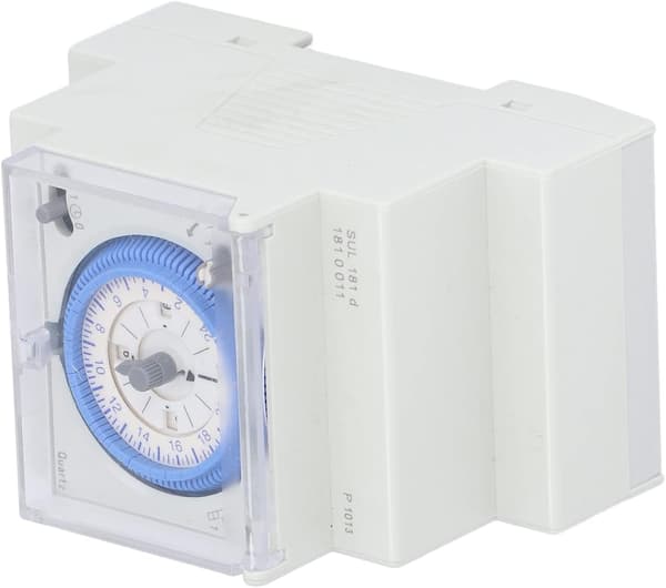 Mekanisk timer, 110-230V tidsafbryder, 2-vejs digitalt display, DIN-skinne, til indendørs brug, til belysning, til lamper