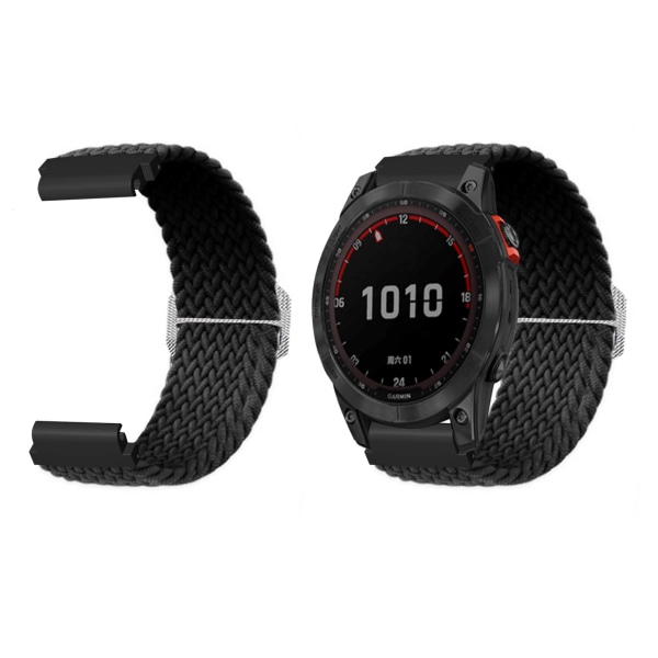 BEMS Watch Band Vävda Nylon Storlek Justerbar Watchband Watch Strap för Garmin Fenix 7S 6S 5S Svart