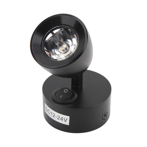 Leselys DC12V til 24V Høy Lysstyrke Varmt Hvitt Lys LED RV Sengelampe for lastebiler Campere Tilhengere Skip Yachter Svart