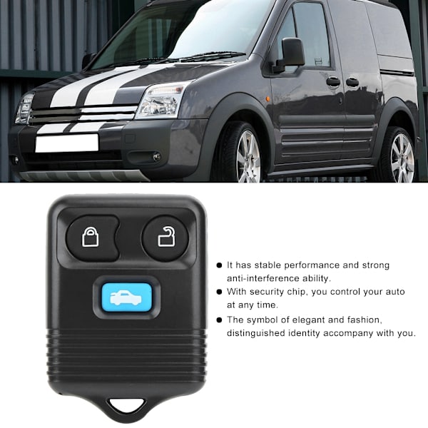 3-knapps bilnyckel fjärrkontroll trådlös smartnyckel 433Mhz passar för Ford Transit MK6 2000-2006