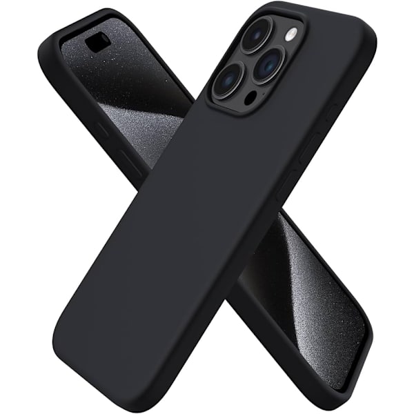 【BEMS】Compatible with iPhone 15 Pro Case Soft TPU Thin Svart black