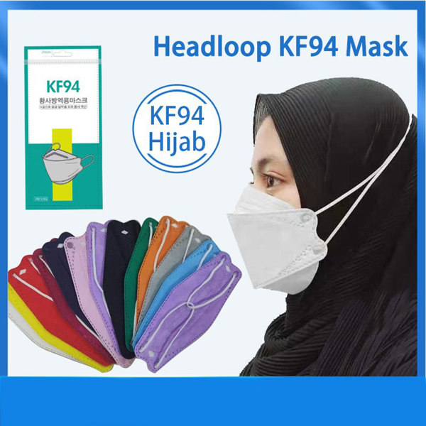 marineblå biue marineblå 10-pak voksen model-muslimsk stil korshoved maske KF94 maske++/