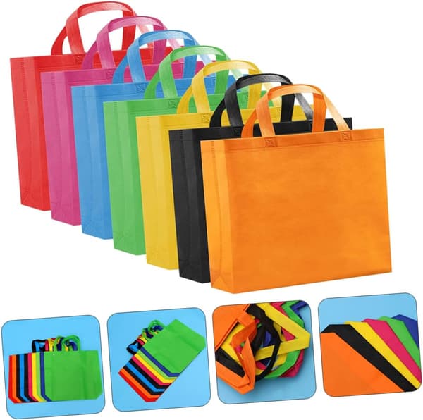 21 stk. non-woven indkøbsposer, bærbare indkøbsposer, kompatible med tøj- og pakkedesign