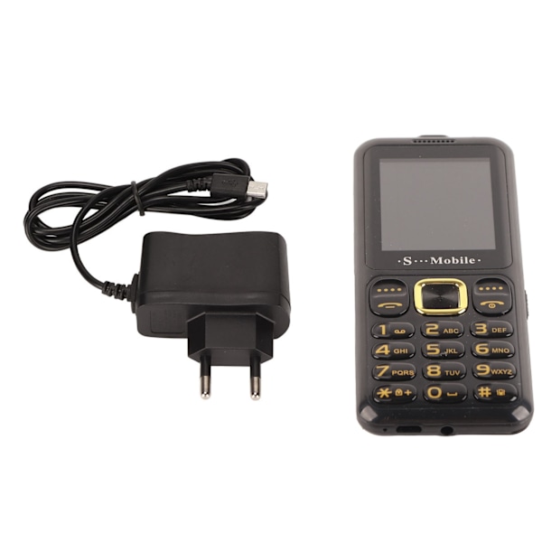 W23 Ultratunn 2G Mobiltelefon med Stora Knappar, Hög Volym, Låst, för Seniorer, 3 Kort 3 Standby, 100V‑240V Grön EU-kontakt