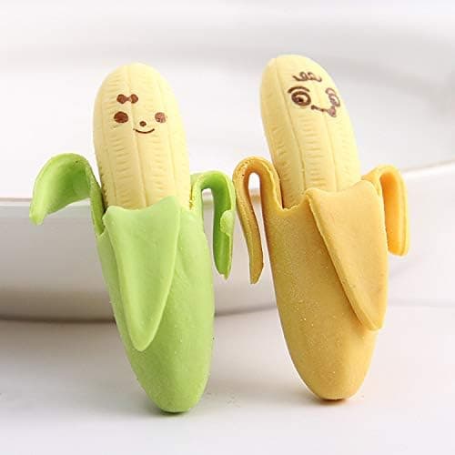 Mini Banan Viskelær 8-pakning Avtakbart Banan Viskelær Blyantviskelær F