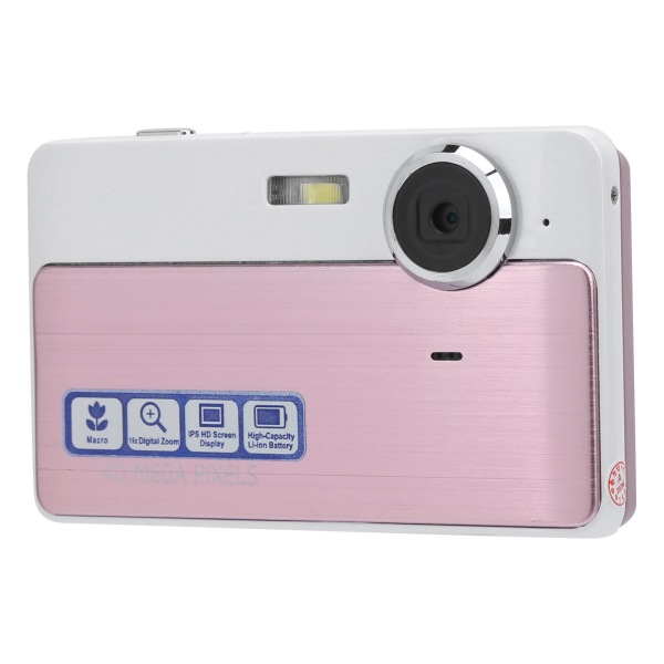 40 megapikselin digitaalikamera 2,4 tuuman IPS-näytön minivideokamera 16x HD digitaalisella zoomilla 32GB Pinkki /