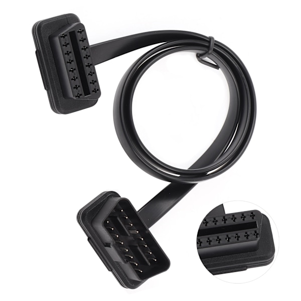 Bil Auto 16-pins Hann til Hunn OBD2 Forlengelseskabel Diagnostisk Adapter 60cm/24 tommer Lengde