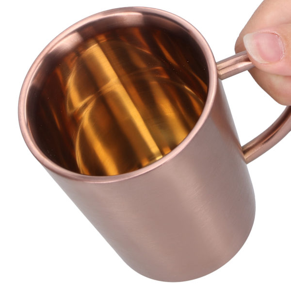 Dubbelväggig Ölkopp i Rostfritt Stål - 340ml - Roséguld