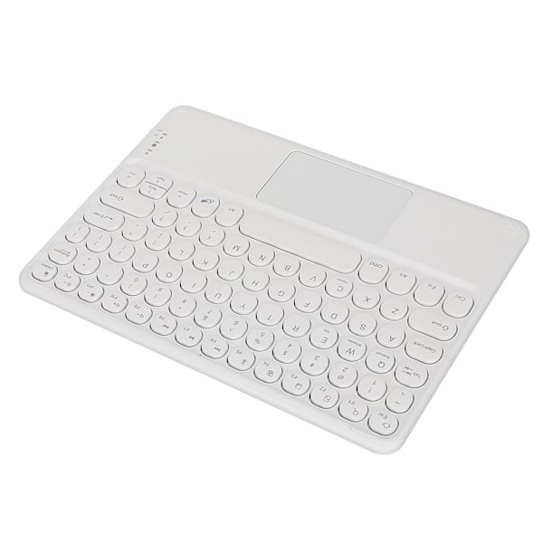 Trådløst Bluetooth-tastatur med runde tastlokk, ergonomisk design, smart berøring, ultratynn, hvit, 10 tommer