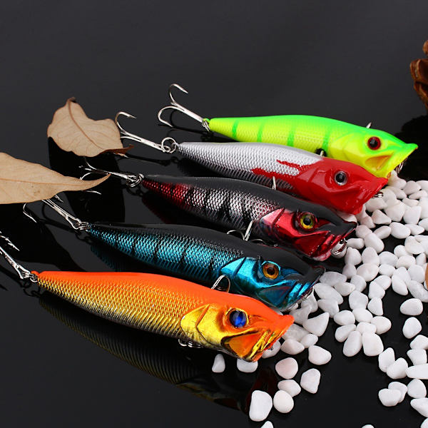 5 kpl Popper-uistinten sarja, Bass Crankbaits, vieheet, kalastustarvikkeet, ahvenen vieheet