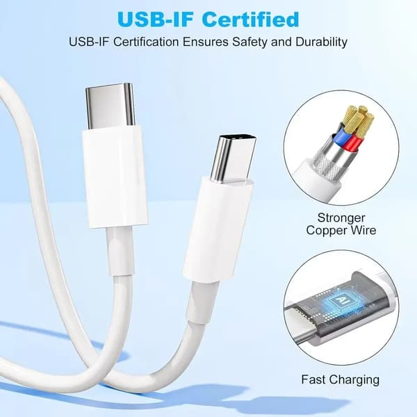 【BEMS】USB-C Kabel 1m – Hurtigopladning Kompatibel med iPhone 15/16 & Android