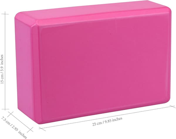 Yogablock 2 st gymnastikstenar - Bekväma yogablock, halkfria, lätta och resevänliga pilatesövningar Pink