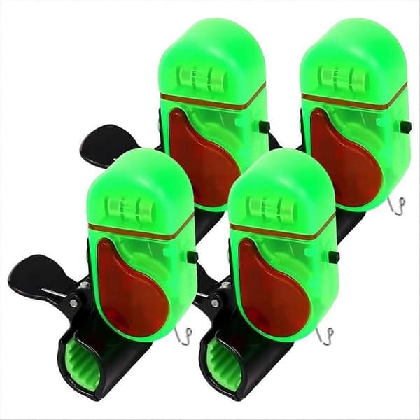 Fiskebittalarm med LED-lys, fiskebittalarm lydbitt 4 stk