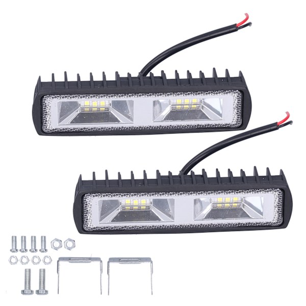 Par arbeidslysramper 12 LED-er 36W 12‑24V Søkelys for motorsykkel lastebil Båt Traktor Tilhenger Offroad