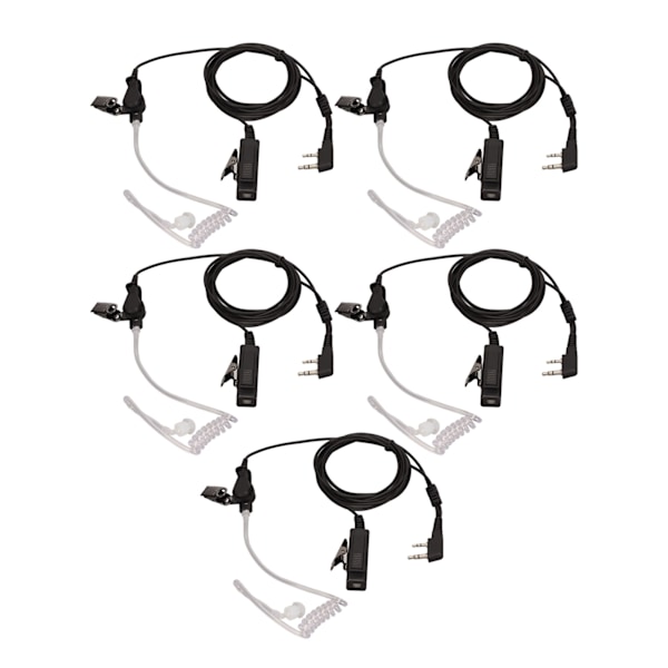 Walkie Talkie-öronsnäcka K-huvud 2-stifts brusreducerande radioöronsnäcka med mikrofon för BF 888S BF 777S BF 666S BF UV5R 5-pack