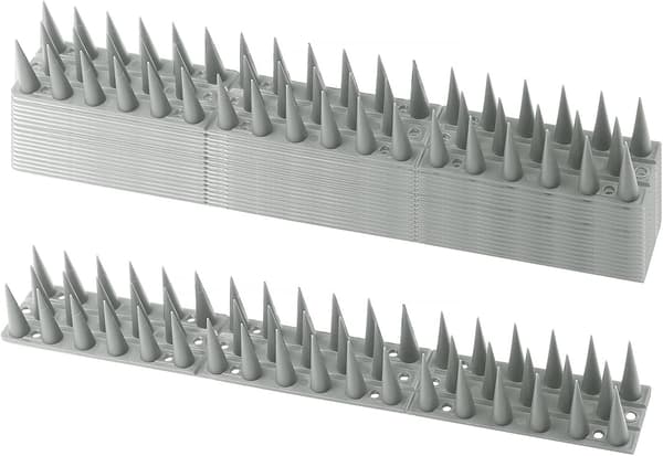 (Grå), Fuglespidser, 14 stk. Duespidser 4,6 meter 3 rækker Plast[BEMS]