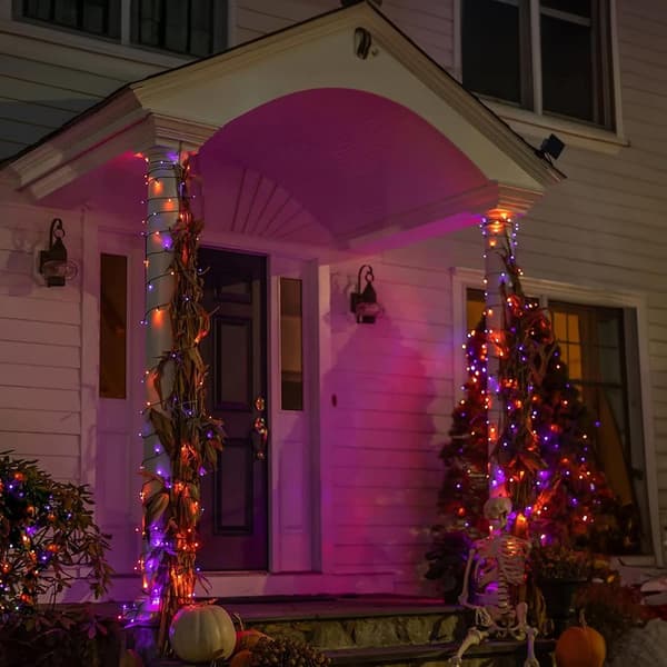 Udendørs lyskæde, 1000 LED 100 meter, Plug-in model Lilla & Orange Purple & Orange 500 LED