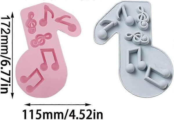st noder silikoneform, noder fondantform musikalsk slikform Kompatibel med kagedekoration sukkerhåndværk kagechokolade og håndværk