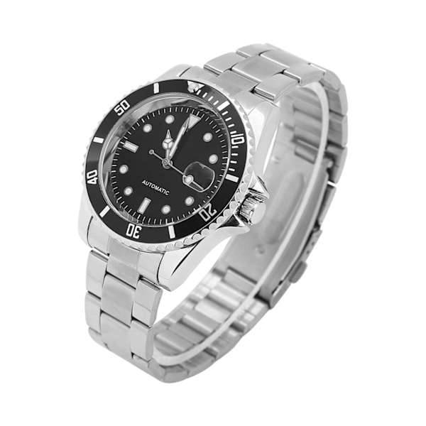 Winner Herre Automatisk Mekanisk Ur Rustfrit Stål Armbånd Ur Sort