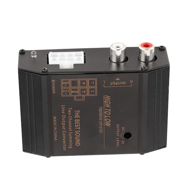 12V bilstereohögtalare Hög till låg nivå omvandlare Adapterkontakt RCA-port Antiinterferens