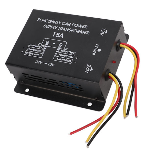 24V till 12V Buck Regulator 15A bilströmförsörjningsomvandlare 180W spänningsreducerare för lastbilar