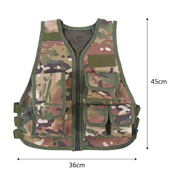 Varmt Børne- og Ungdoms Camouflage Vest til Udendørs Kamp- og Jagtspil (CP Camouflage L)