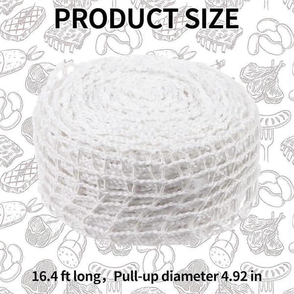 【BEMS】5M Meat Roll Net, Size 18, Smoked Meat Poultry Ham Net Meat Charcuterie Twine Net Roll Wrapping Net, Beef Net Roll 22