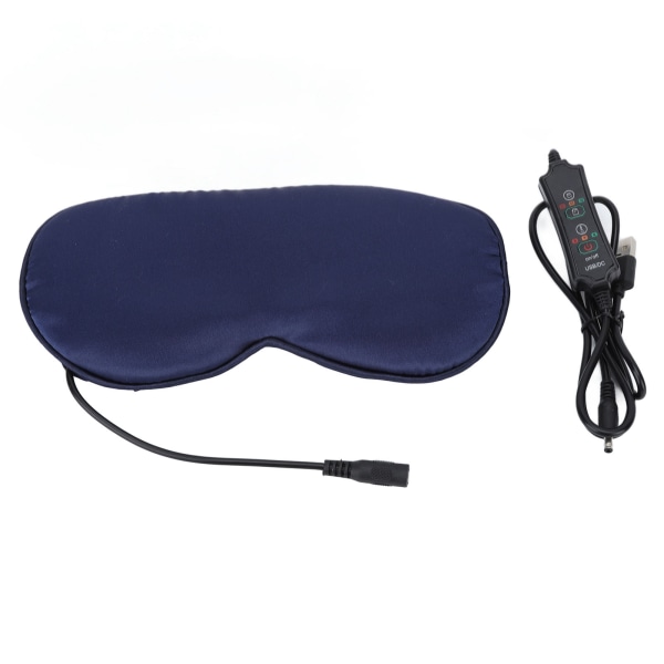 Opvarmet øjenmaske Temperatur Timer kontrol 3 hastigheder Justering Stress Relief Silke USB Sleep Opvarmning Øjenmaske ++/