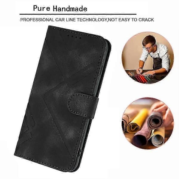 Etui til iPhone 14 Magnetisk Flip-etui i PU-læder med kortplads og stativ Black