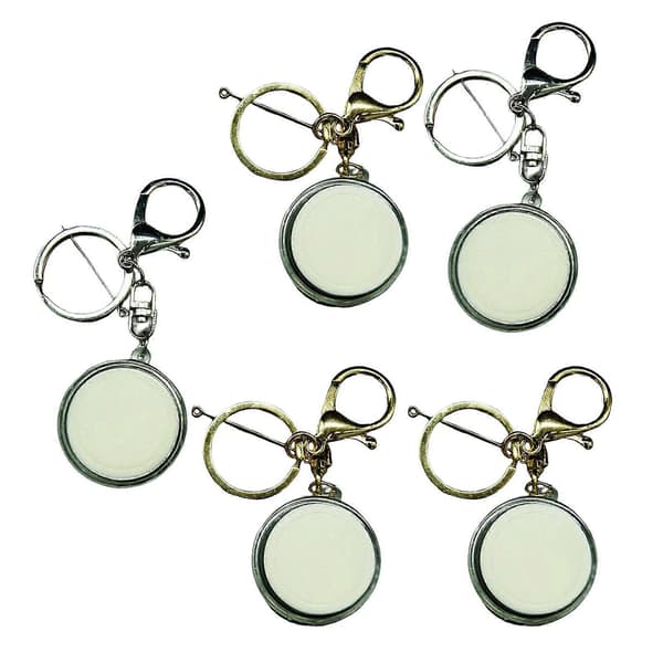 5 st souvenirhållare nyckelring bärbar 32 mm hängande samlingsask