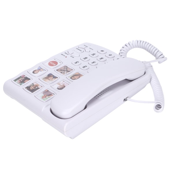 TIMH LD-858HF Telefon med stor knap Forstærket fotohukommelse Fastnet med ledning til ældre ældre