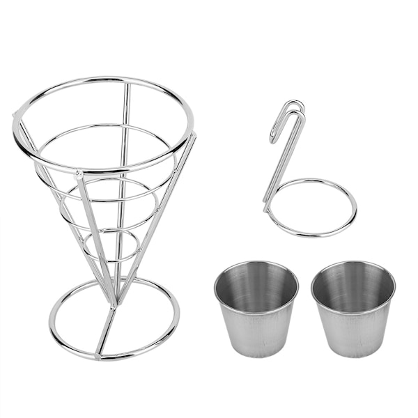 Dobbelkopp-Stativ for pommes frites til buffé, kjegleformet snacksdisplay