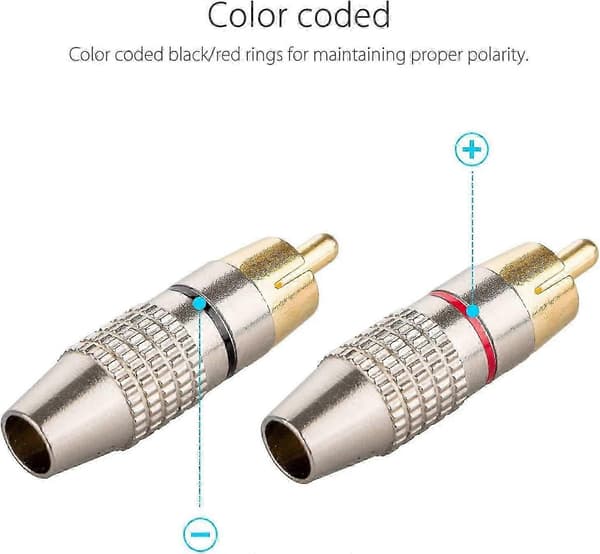 12 x RCA-kontakter, RCA-loddekontakter, RCA-plugg skrubar, RCA-pluggadapter