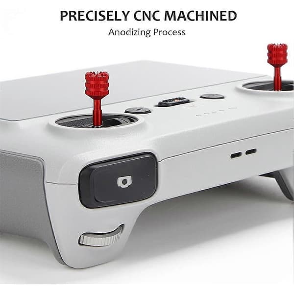 2 par fjernkontrolljoystick for DJI Mavic 3 Pro/Mini 3 Pro/Air 3S/Mini 4 Pro tommelspaker dronetilbehør Titanium & red