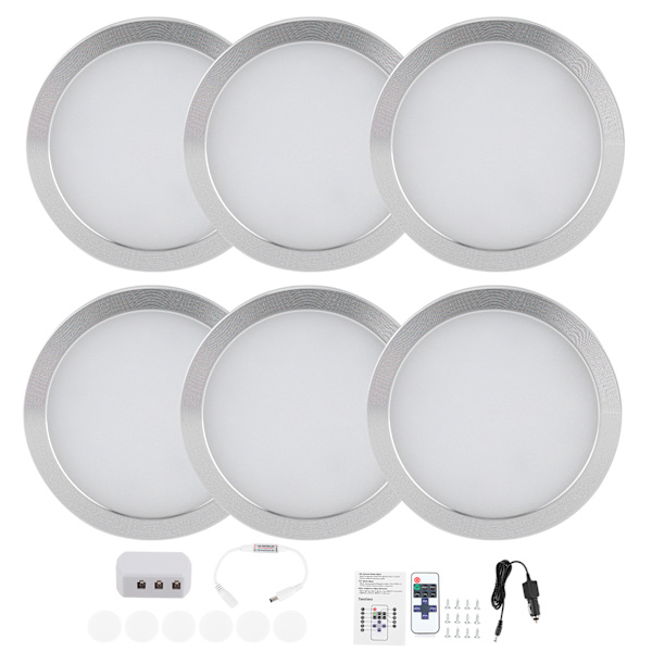 6 stk. indvendige LED spotlights 12V fjernbetjeningslamper til T4 T5 Campere Campingvogn Autocamper