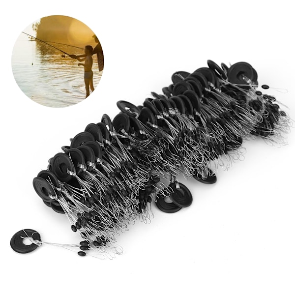 100 st/paket Gummifiskebobber Stopp Float Sinker Cylinder Oval Boj Stopp (Oval)