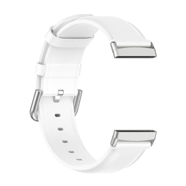 Fitbit Sense 2 / Versa 4 / 3 urrem i ægte læder - Hvid White white