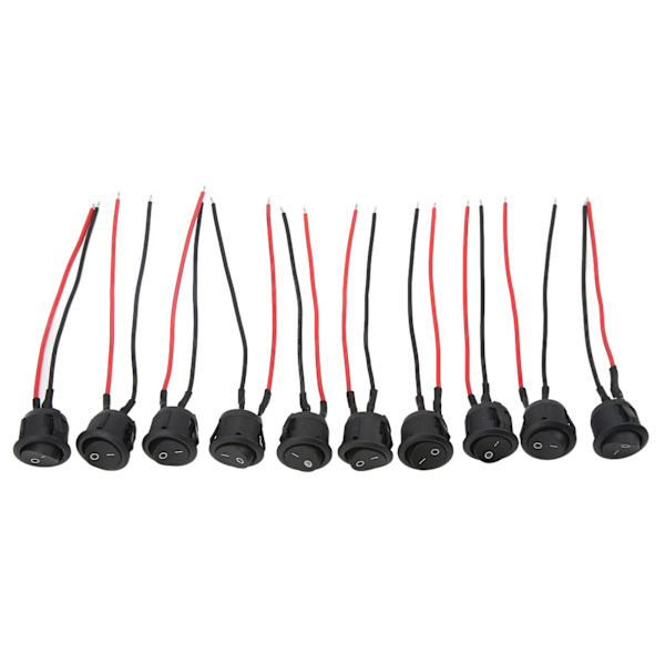 10 ST Vippströmbrytare 2Pin 250V/6A 125V/10A Universal för bilar Båtar Hushållsapparater