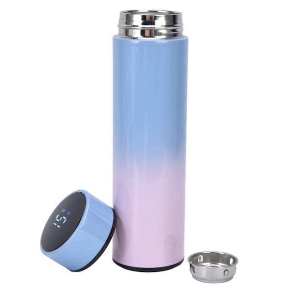 Smart LED-display Vakuum Isolerad Vattenflaska 500ml - Blå/Rosa