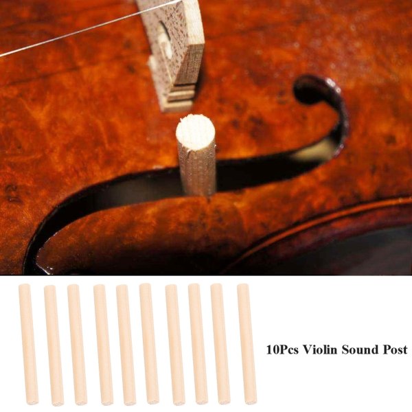 10 stk. Holdbar gran violinsøjle lydpostdele tilbehør til 3/4 4/4 violiner //+