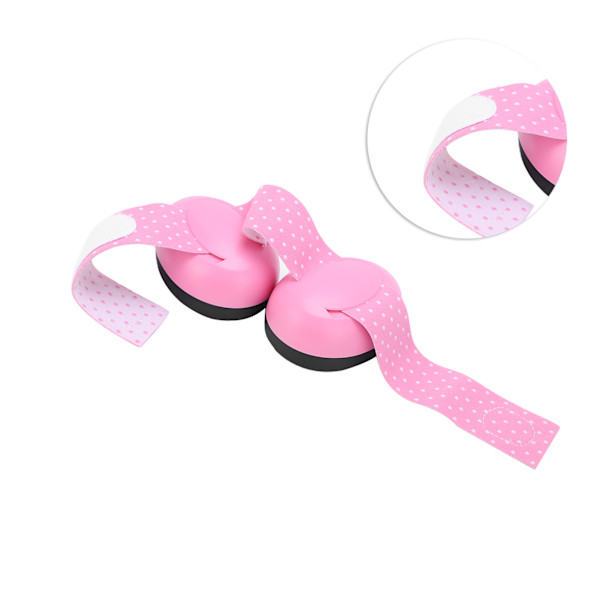 Ljudisolerande Öronmuffar för Bebisar, Rosa med Elastisk Snodd, Brusreducerande Skydd för Barn