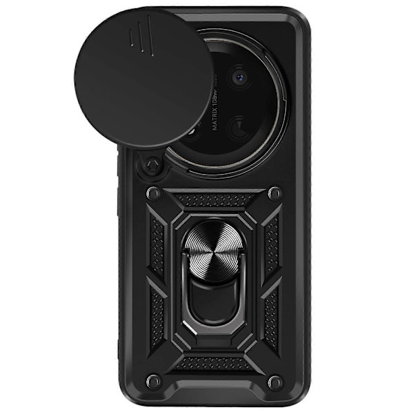 【BEMS】Etui kompatibelt med Honor Magic 7 Lite med støttering og kamerabeskyttelse Black