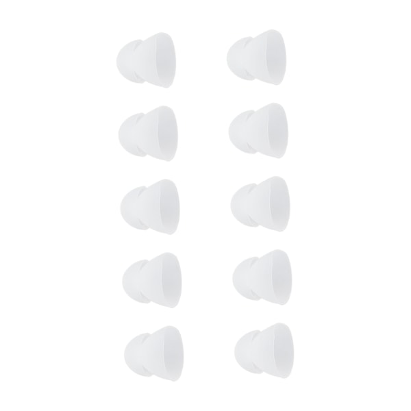 10 st/set Hörselhjälpsdomer 10 mm Dubbla Basdomer Silikonöronproppar Ersättning för Hörförstärkare Vit