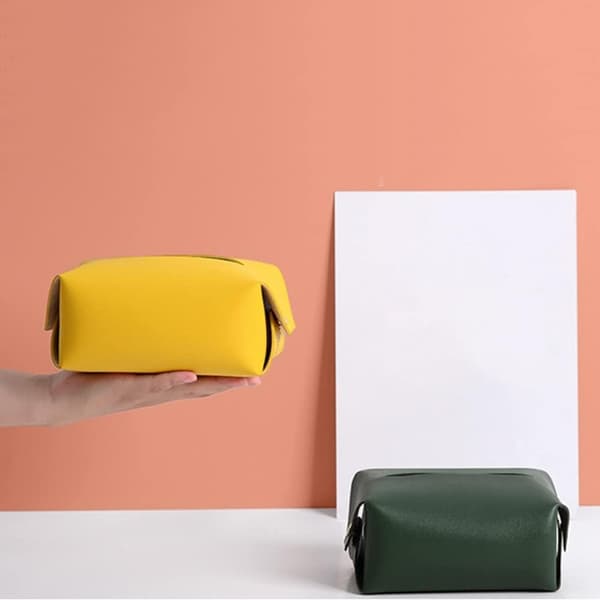 Avtakbar rektangulær grønn vevsboks i skinn til hjemmet (grønn), kontoret, bilen, bildekorasjon