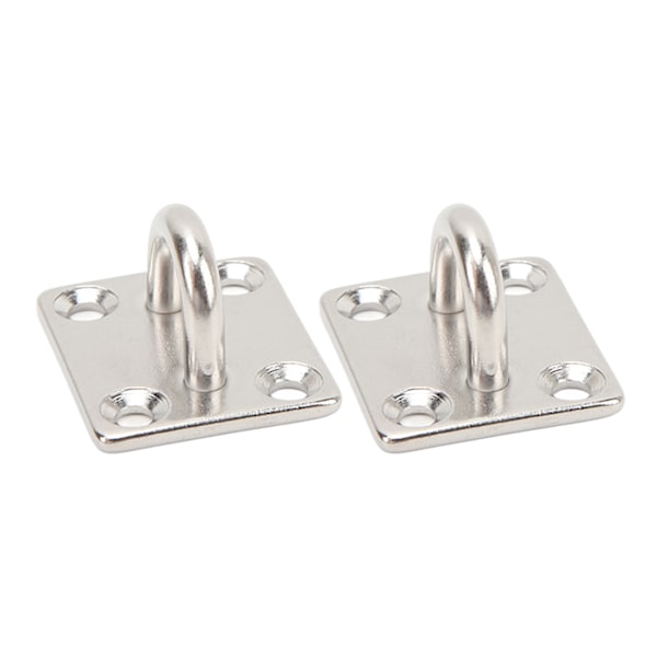 2 stk. Båd Square Pad Eye Rustfrit stål Fast Holdbar Marine SS Pad Hardware til Yacht 40 X 50 mm/1,6 X 2,0 tommer
